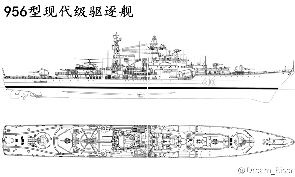 956型現代級驅逐艦線圖