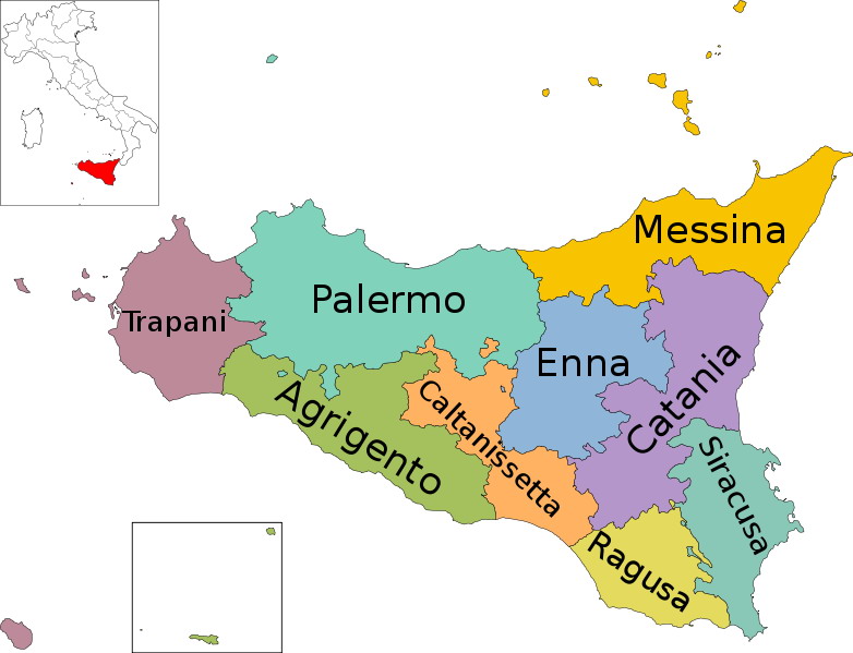 西西里大區行政區劃圖