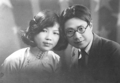 1929年，鐘敬文與妻子陳秋帆在杭州合影
