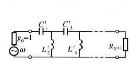 圖3 (c)  對應於電感輸入式低通原型的電路