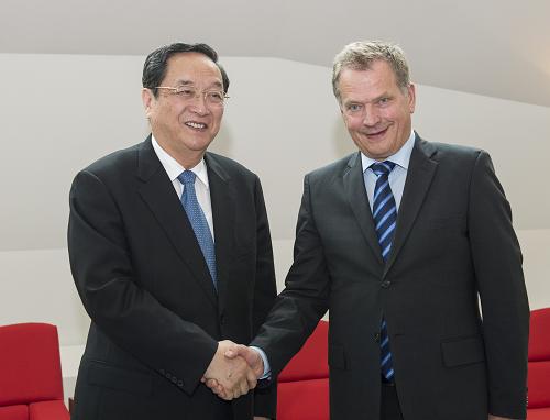 芬蘭議會領導人會見中國領導人