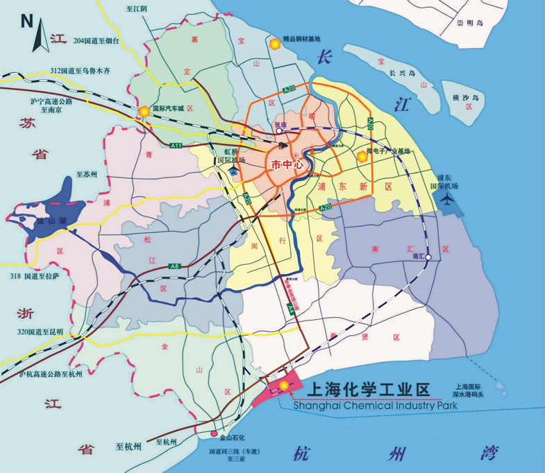 上海化學工業區地理位置圖