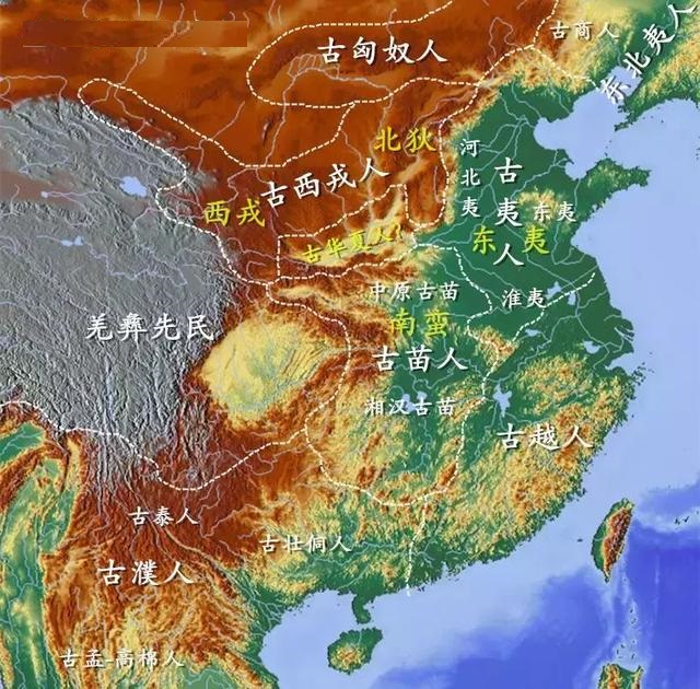 中國古代民族分布圖