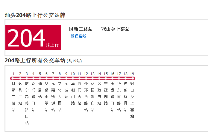 汕頭公交204路 汕頭公交204路