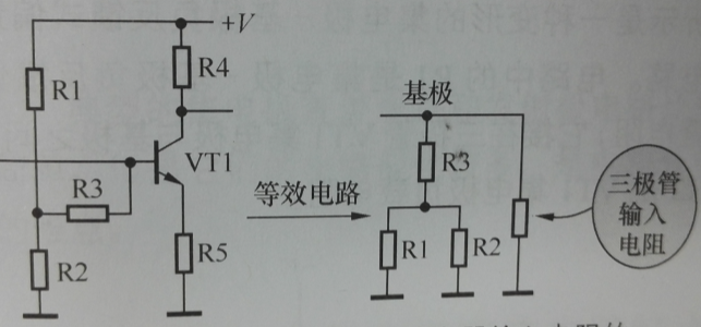 圖1-8 提高放大器輸入電阻的分壓式偏置電路