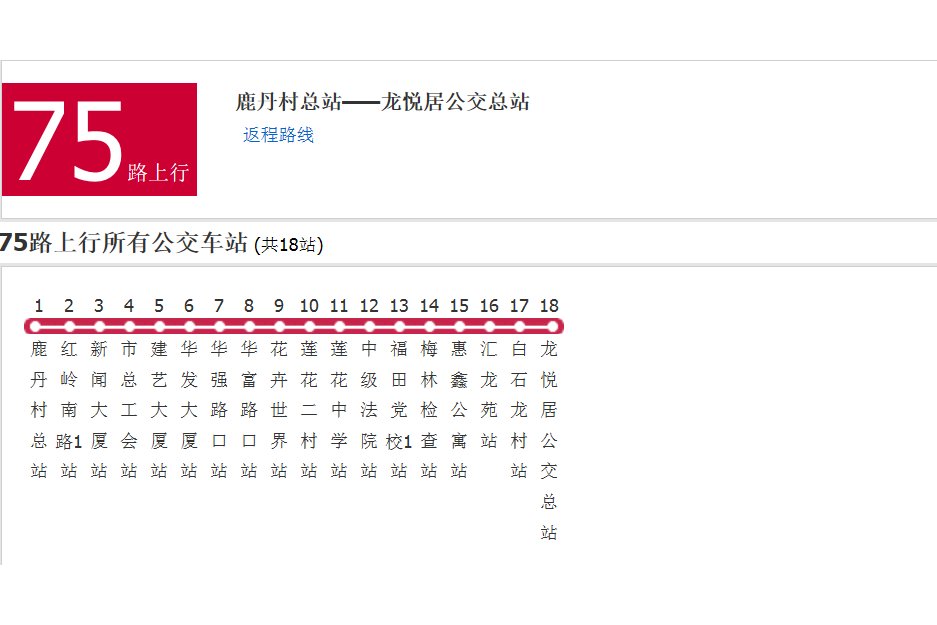 深圳公交75路 深圳公交75路