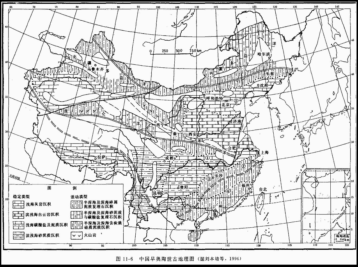 中國奧陶紀地理圖