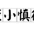 謹小慎微 謹小慎微
