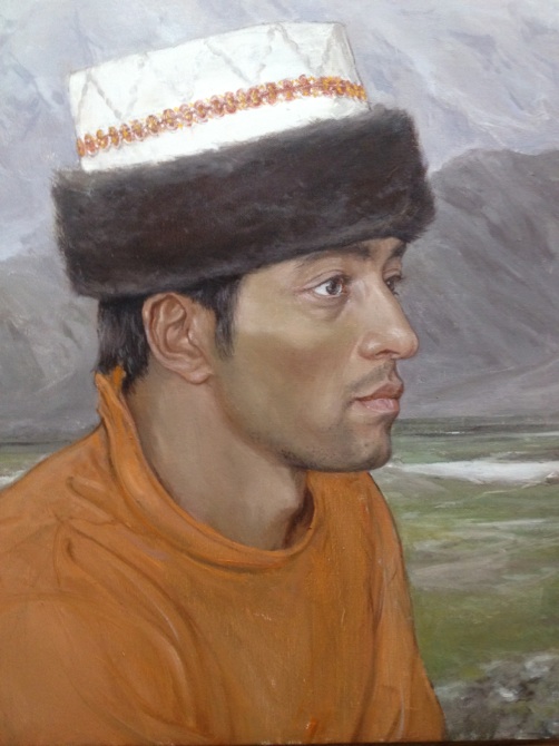 哈薩克青年 油畫 2012 年 30X50CM