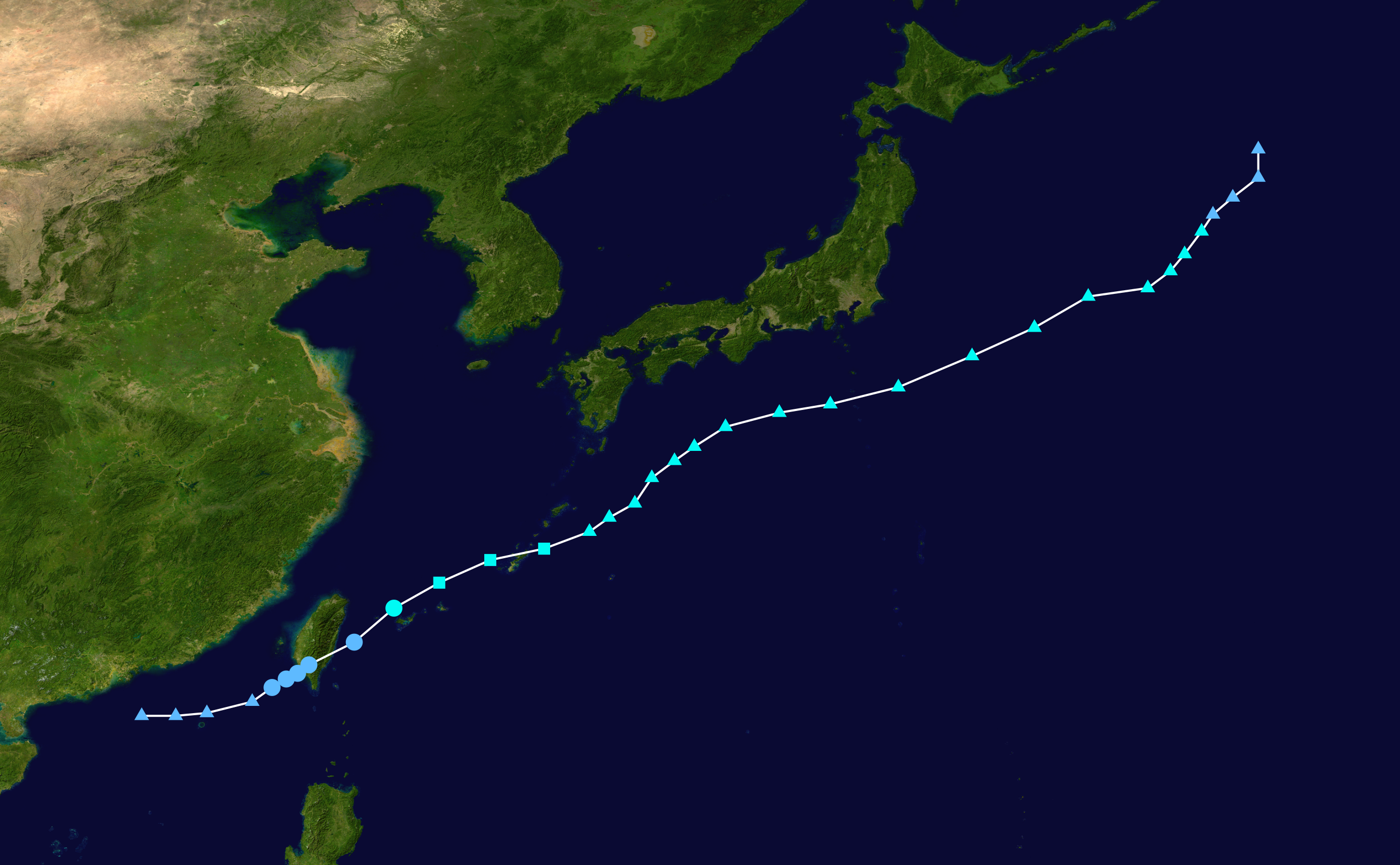 2018年第6號颱風“格美”路徑圖
