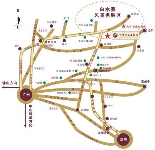 錦繡香江溫泉城交通線路圖