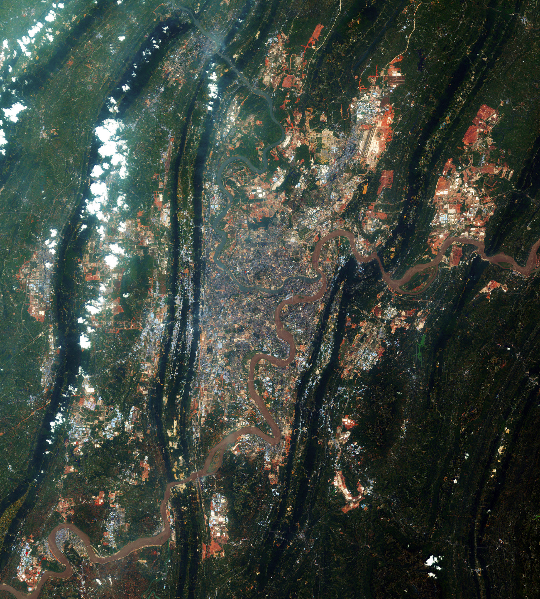 重慶市區2016年7月26日衛星影像