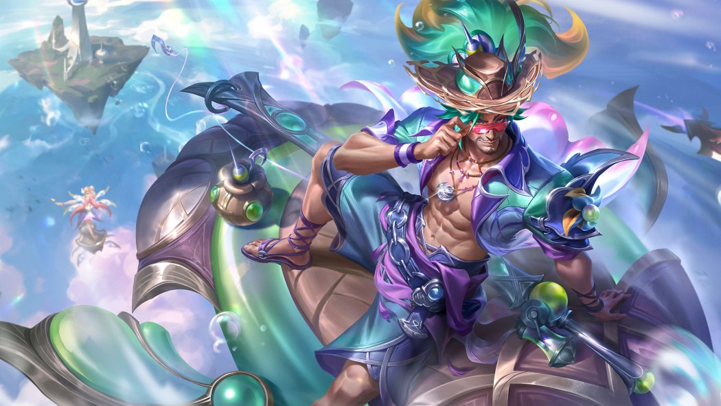碧空游紀(《英雄聯盟手遊》中疾風劍豪亞索的一款手遊首發臻寶皮膚。) 碧空游紀(《英雄聯盟手遊》中疾風劍豪亞索的一款手遊首發臻寶皮膚。)