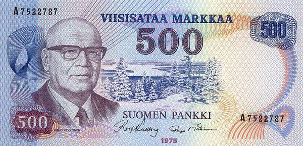 芬蘭紙鈔上的吉科寧頭像