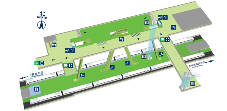 六里橋東站站內立體圖