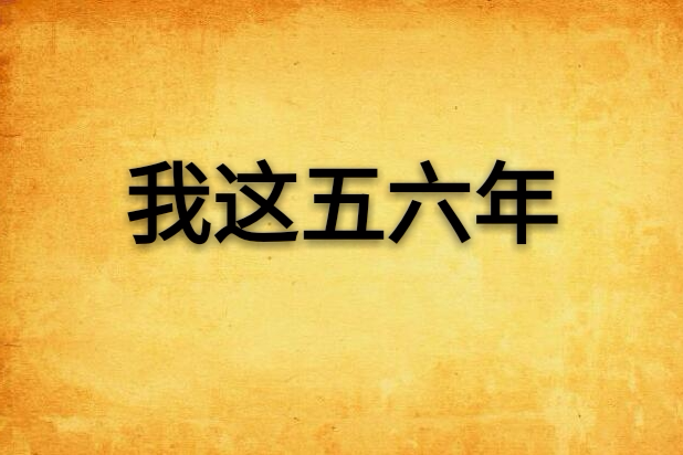我這五六年 我這五六年