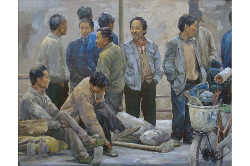 打工者(張洪油畫作品) 打工者(張洪油畫作品)