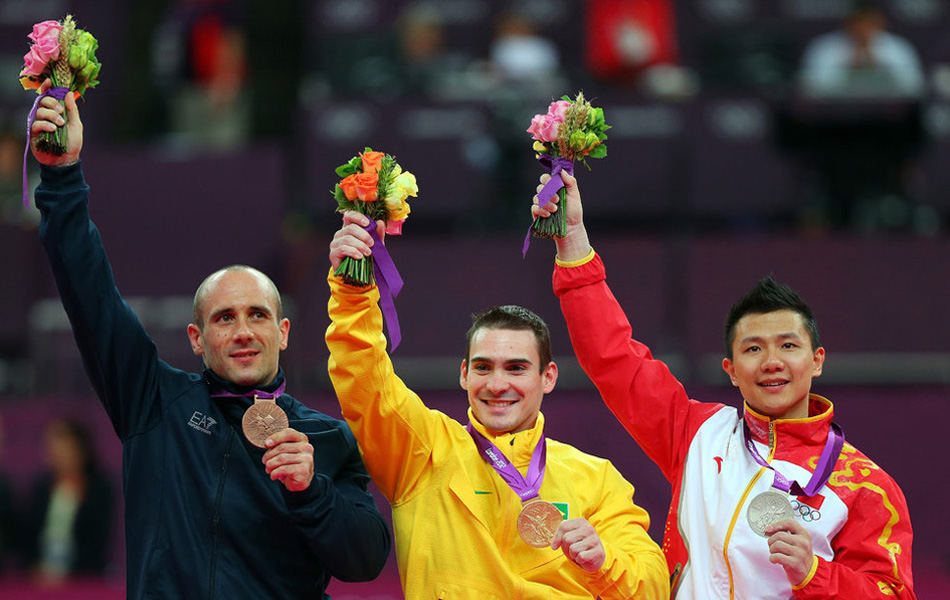 莫蘭迪（左一）獲得2012年倫敦奧運會銅牌