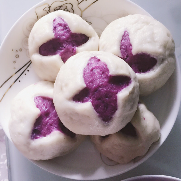 紫薯開花饅頭