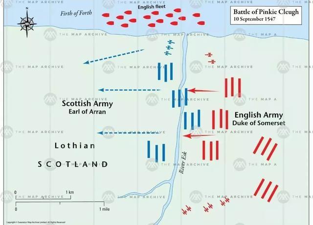蘇格蘭與英格蘭軍隊的布陣圖
