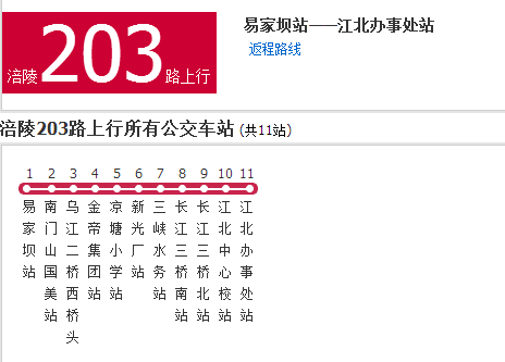 涪陵公交203路 涪陵公交203路