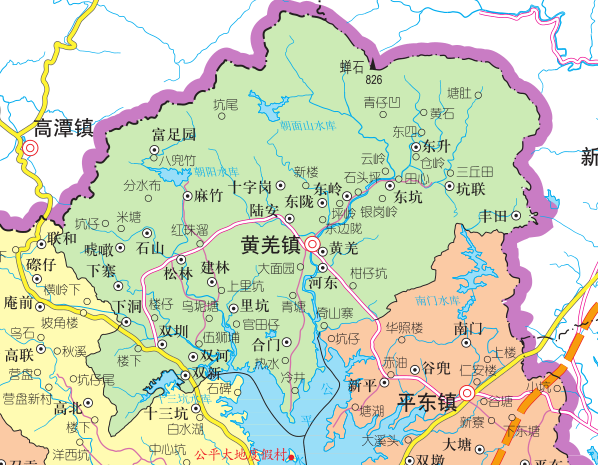 黃羌鎮區地圖
