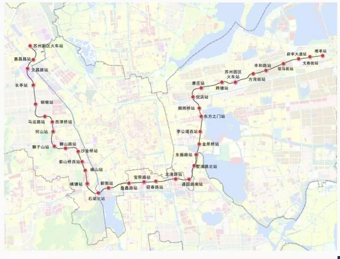 蘇州軌道交通3號線線路示意圖