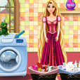 長髮公主洗衣服
