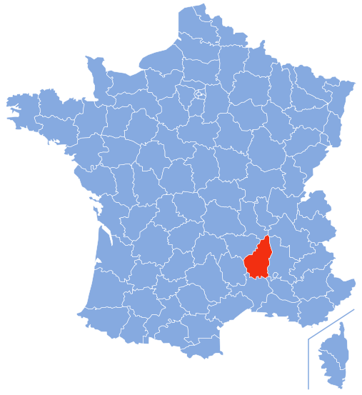 阿爾代什省在法國的位置