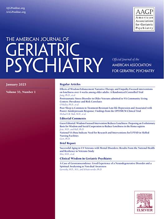 The American Journal of Geriatric Psychiatry The American Journal of Geriatric Psychiatry