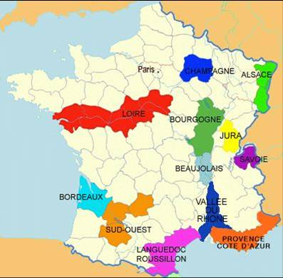 法國葡萄酒產區圖