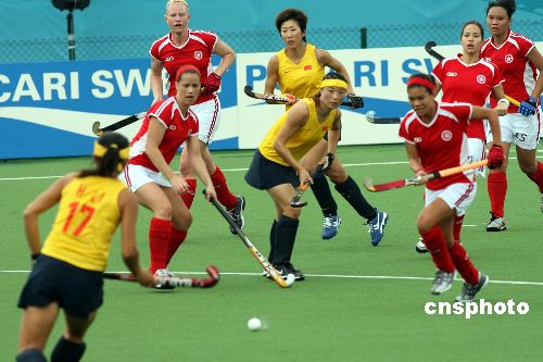 中國國家女子曲棍球隊與中國香港隊比賽中