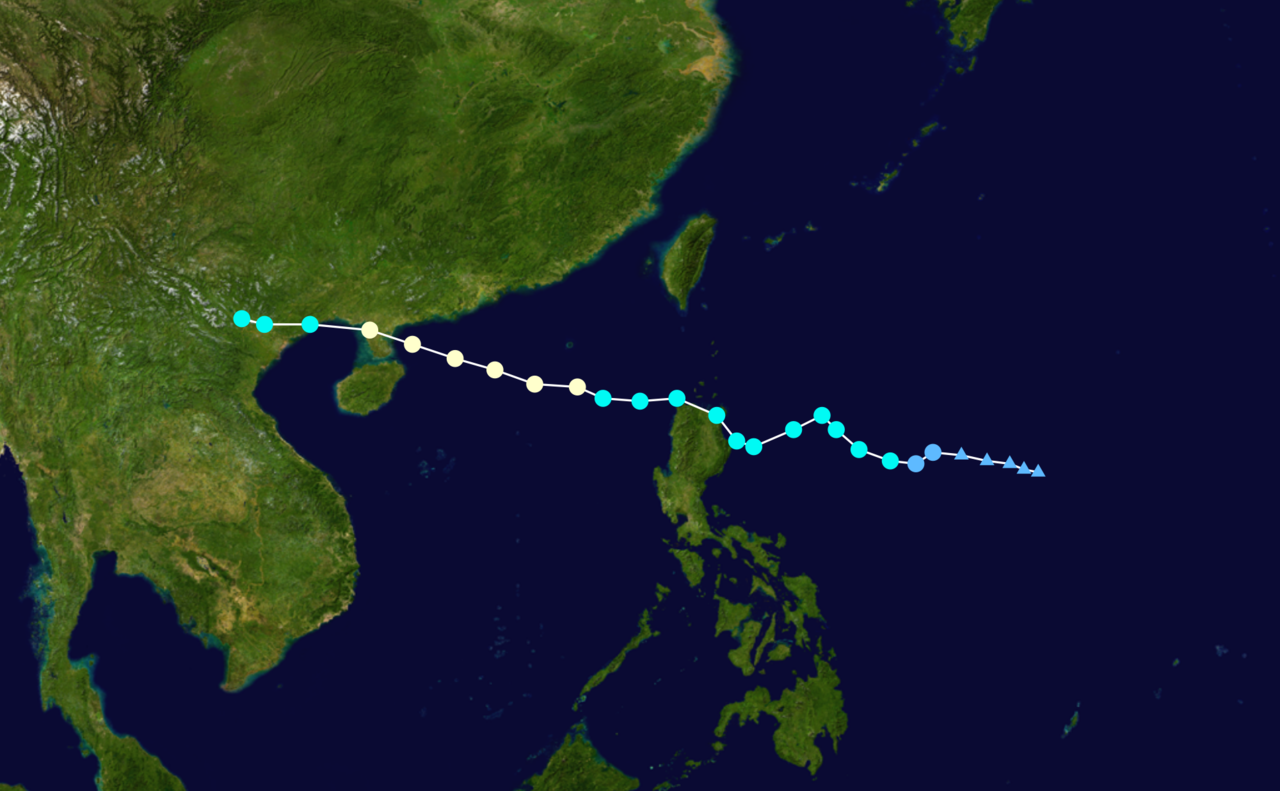 2012年第13號颱風“啟德”路徑圖