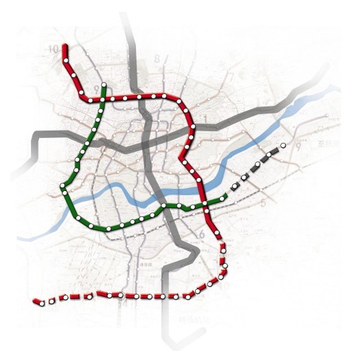 瀋陽捷運9號線線路走向圖（紅線部分）