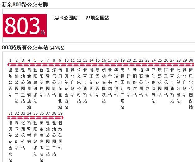 新余公交803路 新余公交803路