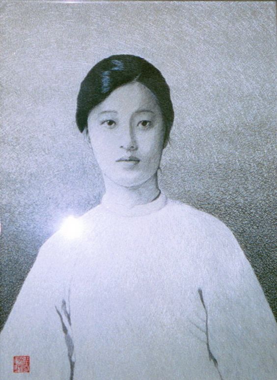 肖像（亂針繡）繡於2000年