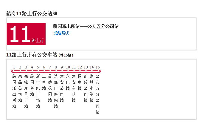 鶴崗公交11路 鶴崗公交11路