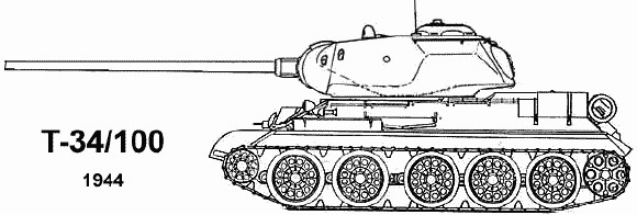 安裝100mmD-10火炮的T-34/100
