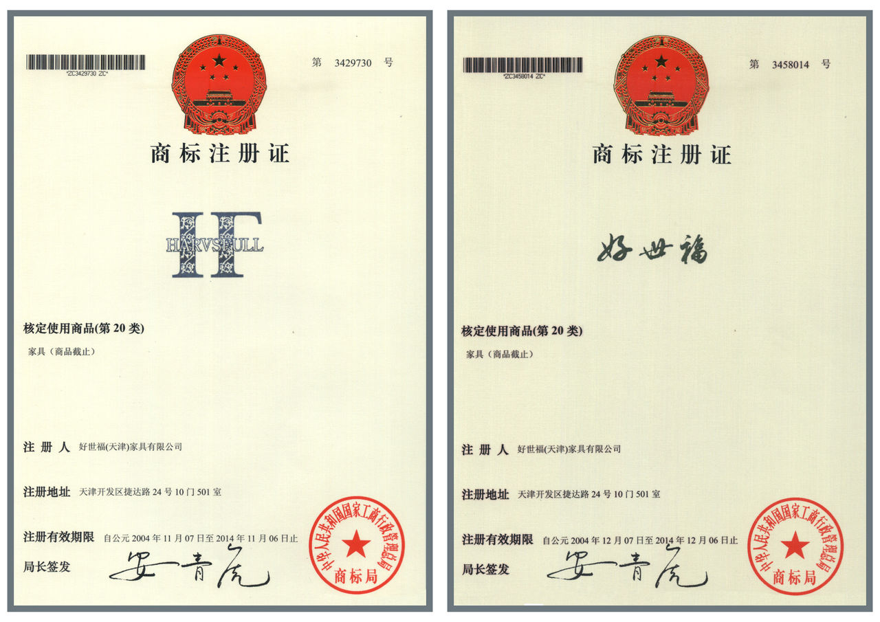Harvsfull/好世福商標，已在中國登記註冊。