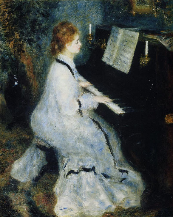 彈鋼琴的年輕女子