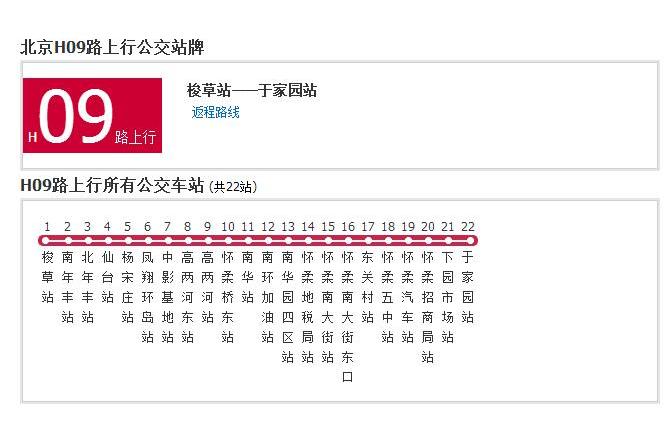 北京公交H09路 北京公交H09路