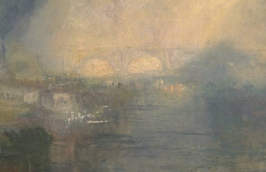 油畫中的滑鐵盧橋（圖中）