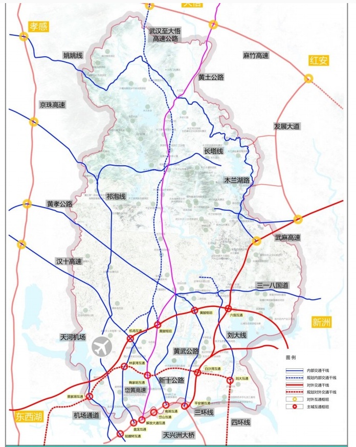 黃陂區交通圖