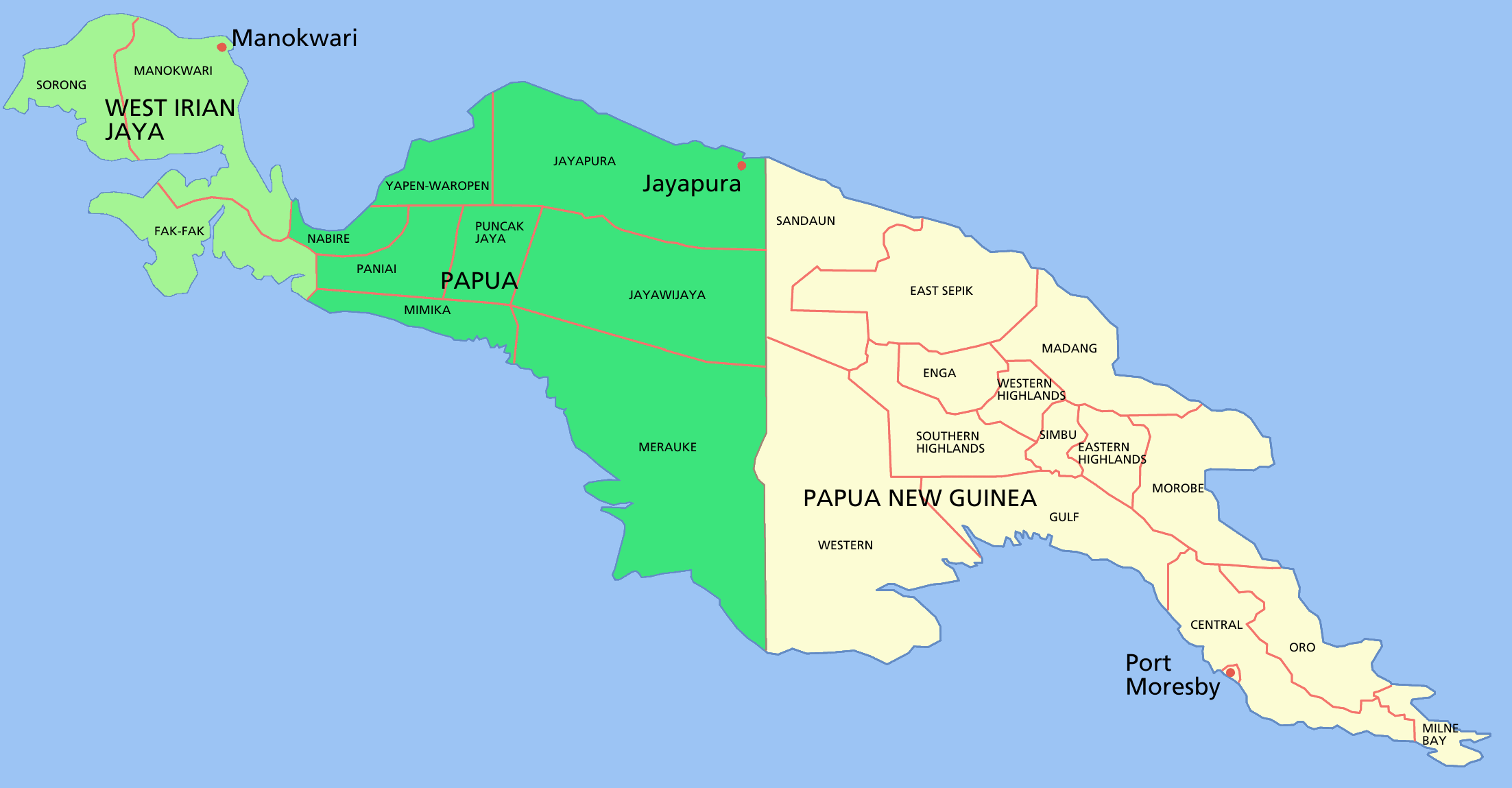 紐幾內亞島行政區劃