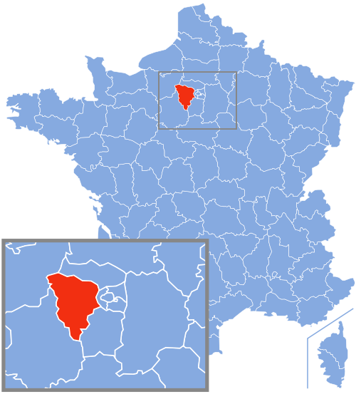 伊夫林省在法國的位置