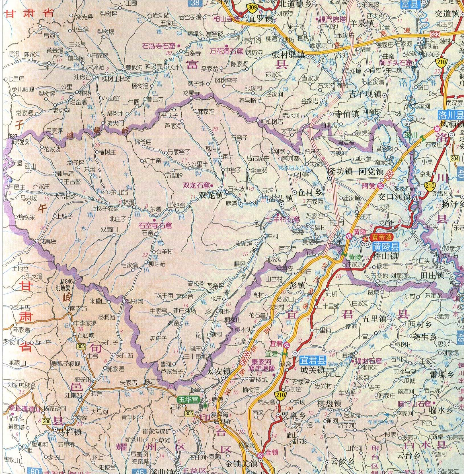黃陵縣地圖