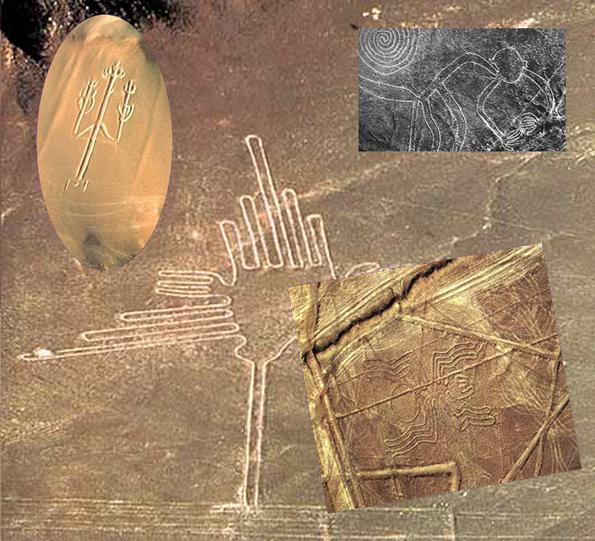 秘魯納斯卡的地面線紋和繪畫圖形