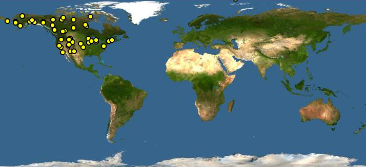 北美茴魚分布圖