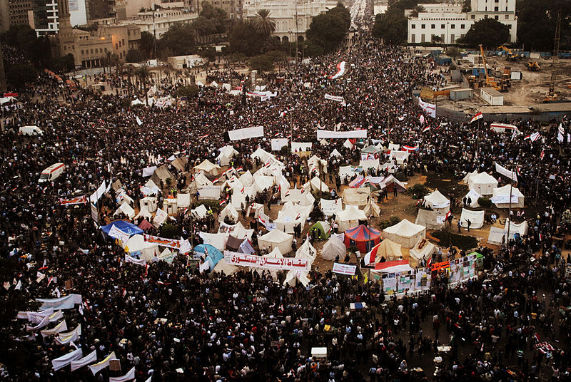 2012年11月留守在開羅解放廣場的示威民眾