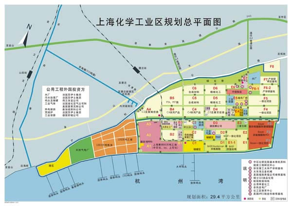 上海化學工業區規劃總平面圖